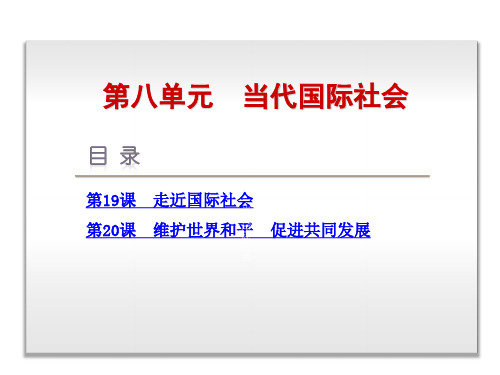 高考政治一轮复习方案课件：第八单元当代国际社会课,张