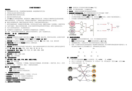 八年级生物下册总复习教案