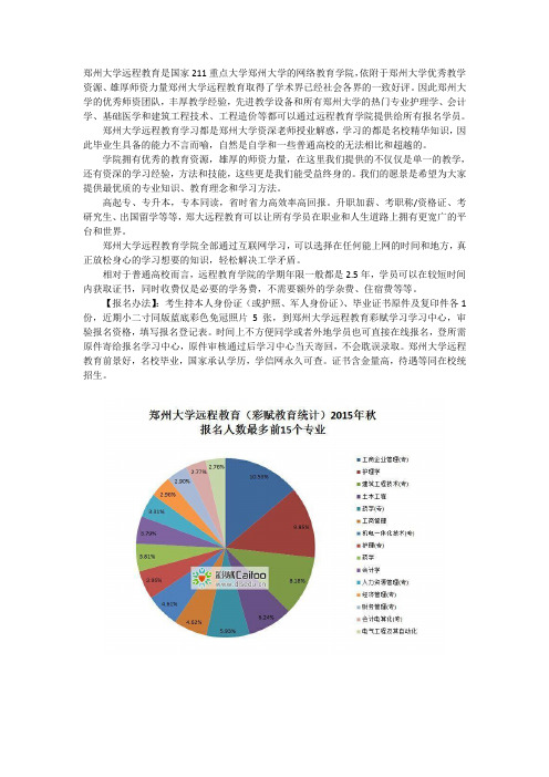 郑州大学远程教育热门专业