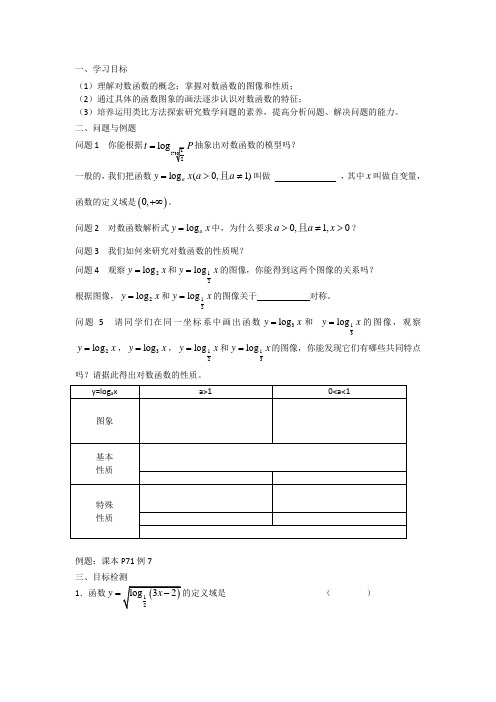 云南省德宏州潞西市芒市中学高中数学教案：2.2.2对数函数及其性质(1) 必修一