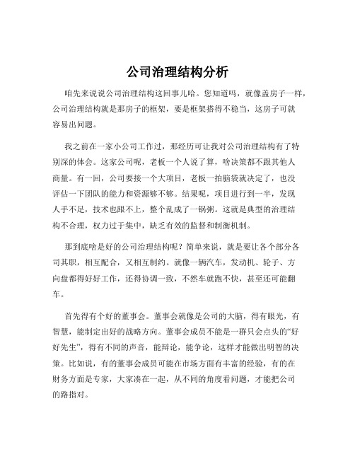 公司治理结构分析