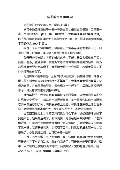 学习的作文800字