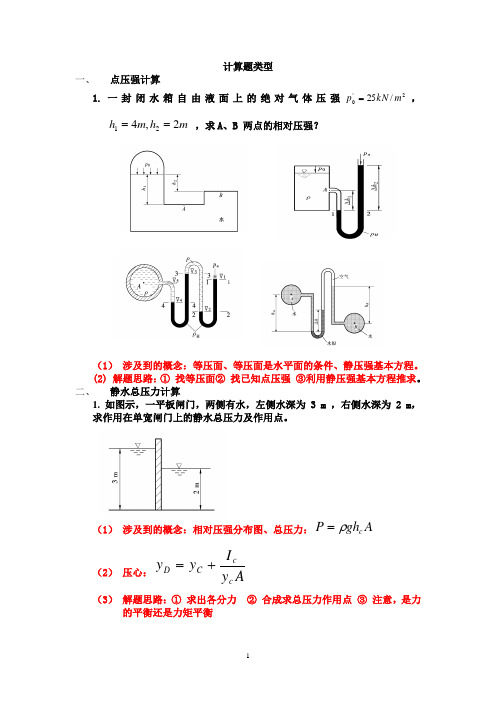 水力学计算题型