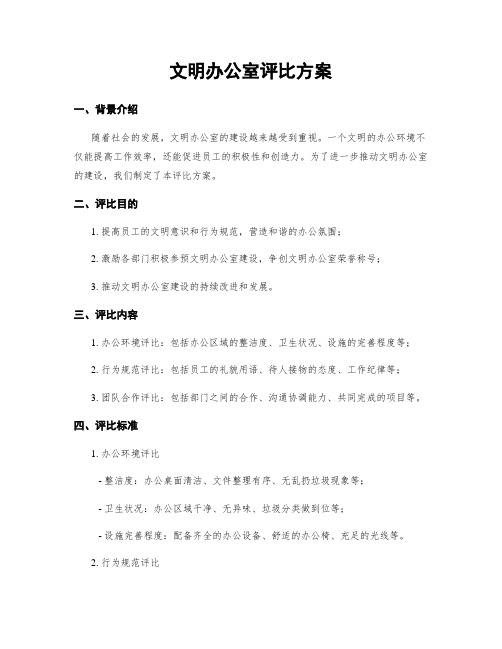 文明办公室评比方案