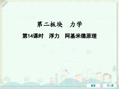 中考物理一轮基础知识复习课件：第14课时 浮力、阿基米德原理