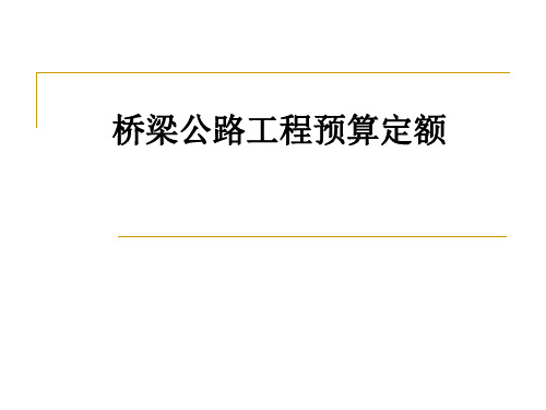 公路工程(桥梁)预算定额