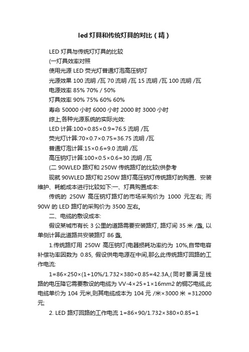 led灯具和传统灯具的对比（精）