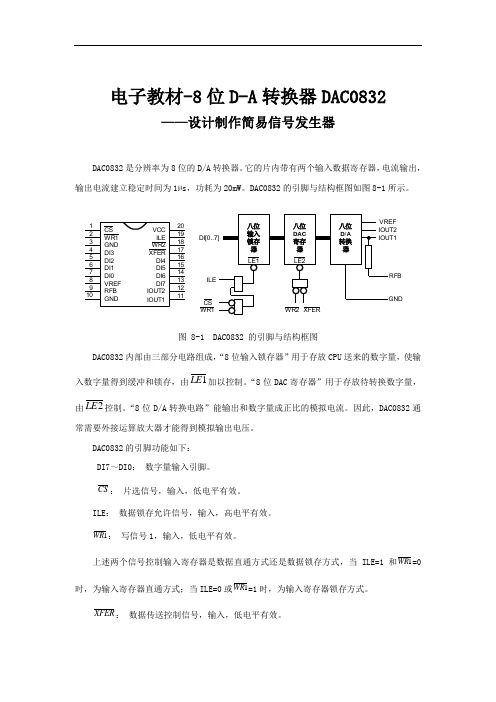 8位D-A转换器DAC0832-电子教材