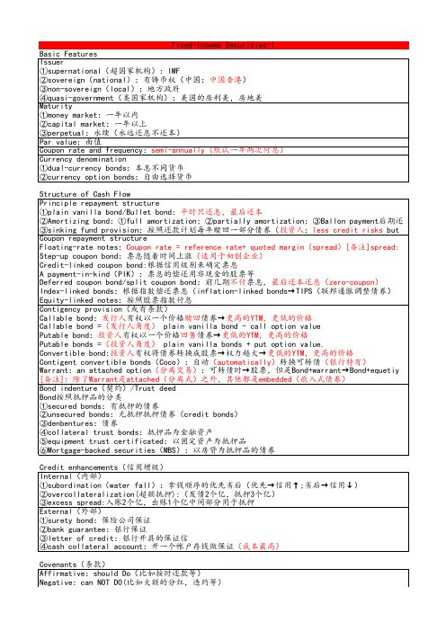 6.固收总复习笔记