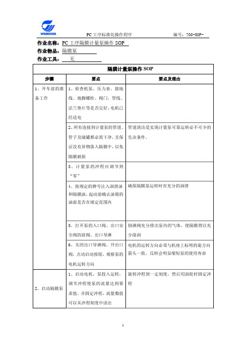 (09-10-20) 隔膜计量泵操作SOP