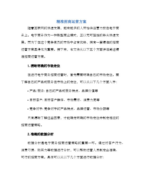 精准招商运营方案