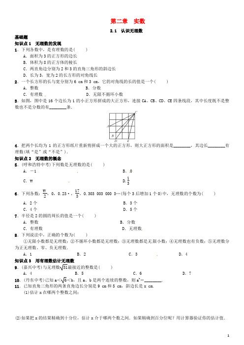 八年级数学上册 2.1 认识无理数练习 (新版)北师大版