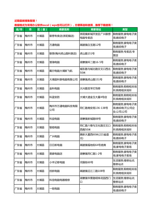 2020新版广东省梅州市大埔县电脑工商企业公司商家名录名单黄页联系方式大全50家