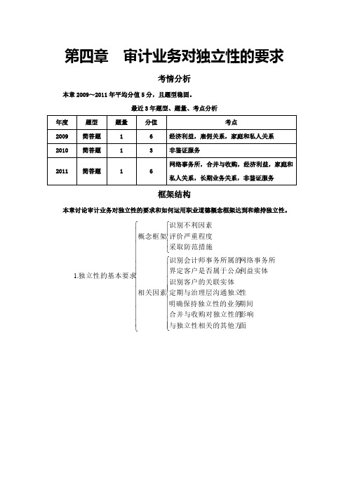 第四章审计业务对独立性的要求完整版