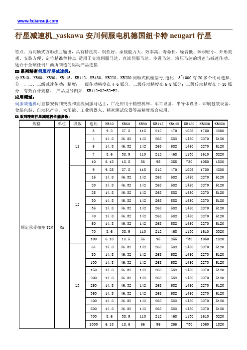 行星减速机_yaskawa安川伺服电机德国纽卡特neugart行星