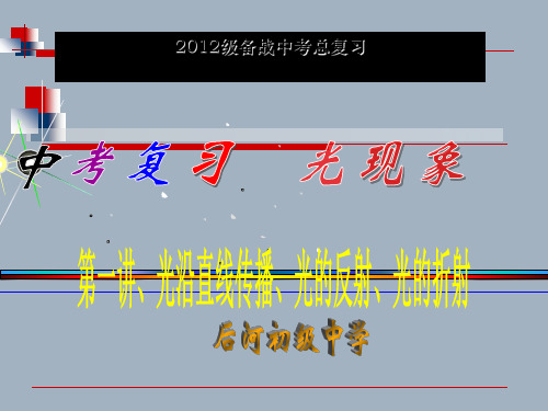 中考物理总复习光现象PPT课件