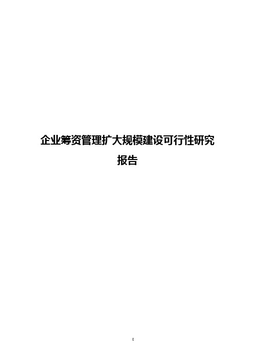 企业筹资管理扩大规模建设可行性研究报告