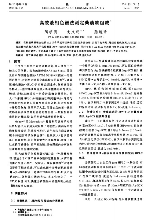 高效液相色谱法测定柴油族组成