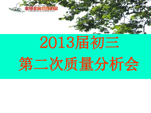 2013届初三期中质量分析