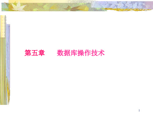 第五章 数据库操作及查询统计