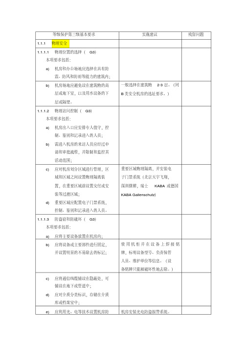 等级保护三级(等保三级)基本要求