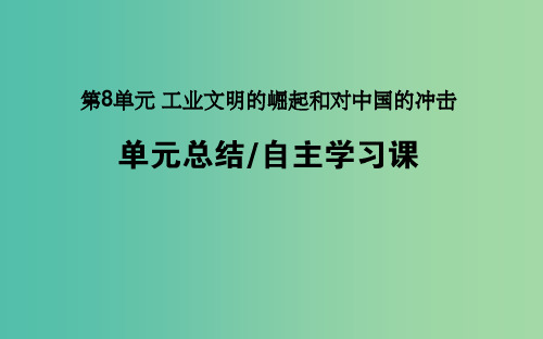 高考历史一轮复习第8单元工业文明的崛起和对中国的冲击单元总结岳麓版