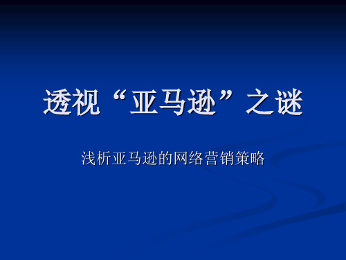 亚马逊网络营销策略