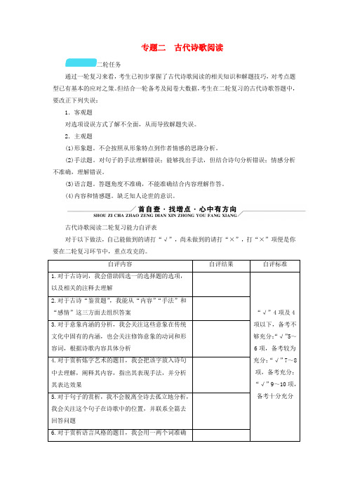 新教材适用2024版高考语文二轮总复习第1部分考点精讲复习板块2古代诗文阅读专题2古代诗歌阅读考点练