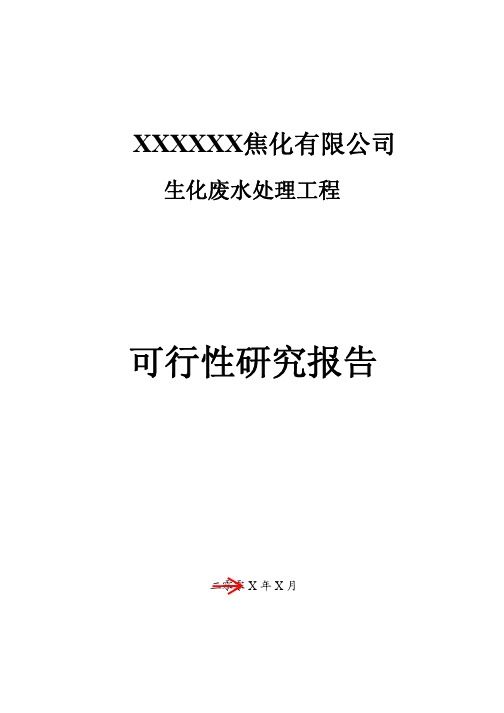 某某焦化有限公司生化废水处理工程可行性研究报告