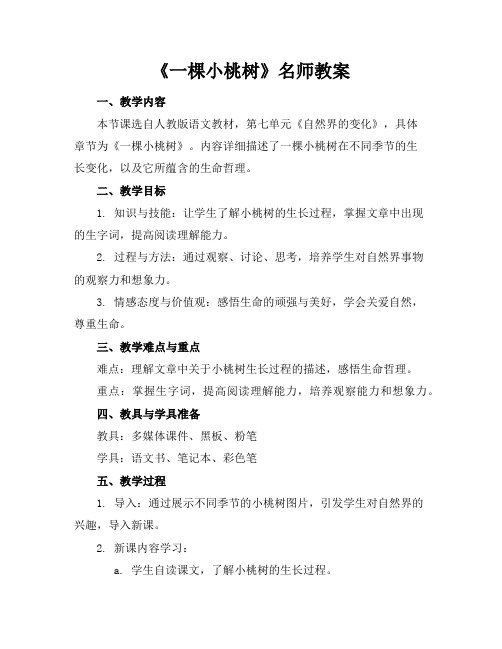 《一棵小桃树》名师教案