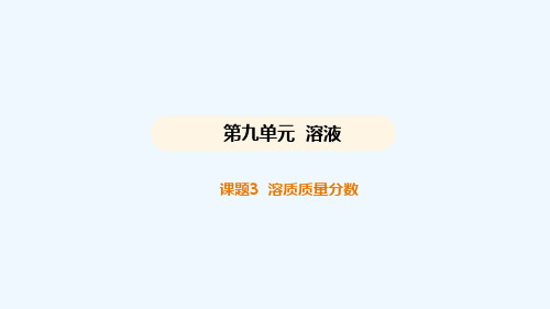 9.3 溶质质量分数课件(共17张PPT)九年级化学人教版下册