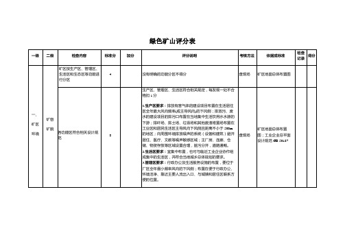 绿色矿山评分表(1)