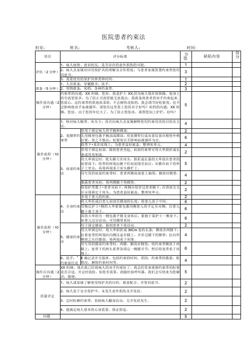 医院患者约束法