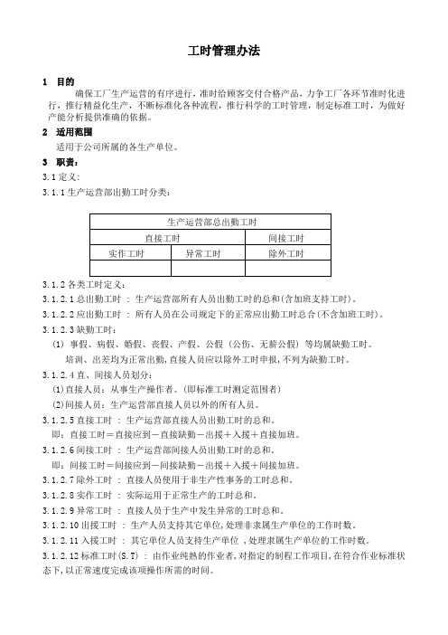 工时管理办法