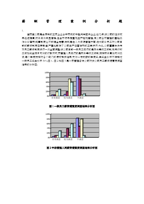 人力资源中薪酬管理案例分析题及答案