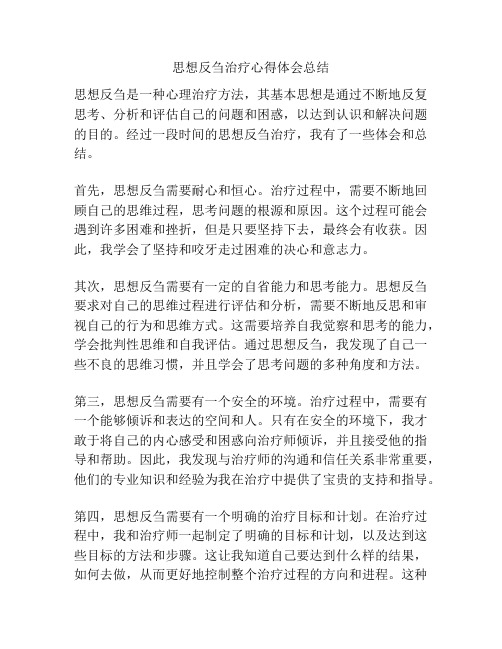 思想反刍治疗心得体会总结