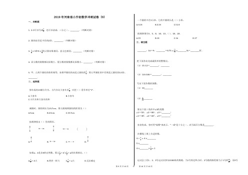 2019年河南省小升初数学冲刺试卷(9)