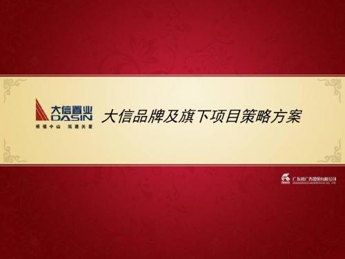 省广中山大信品牌及旗下项目策略方案