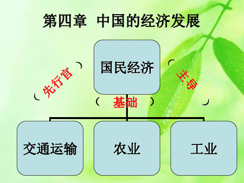 人教版八年级地理中国的经济发展复习课件+习题