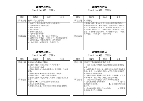 【政治学习笔记】2014-2015-1