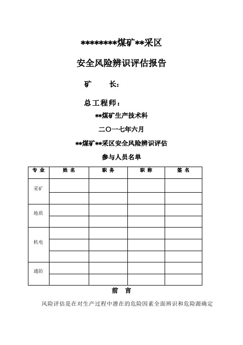 采区安全风险评估报告