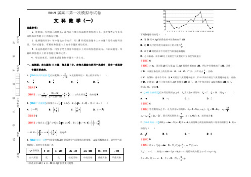 2019届高三第一次模拟考试卷 文科数学(一) 教师版