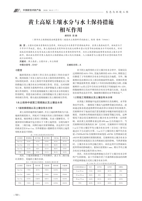 黄土高原土壤水分与水土保持措施相互作用