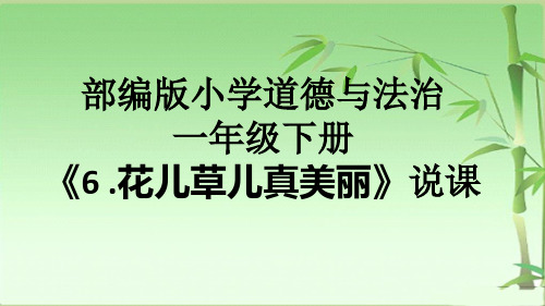 部编版小学道德与法治一年级下册《6. 花儿草儿真美丽》说课课件ppt