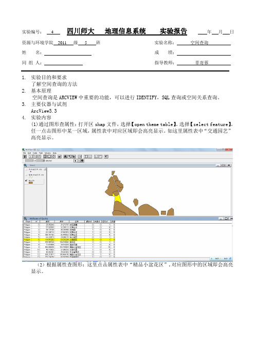 地理信息系统实验四、五