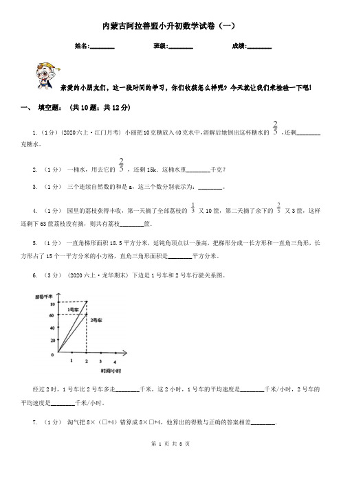 内蒙古阿拉善盟小升初数学试卷(一)