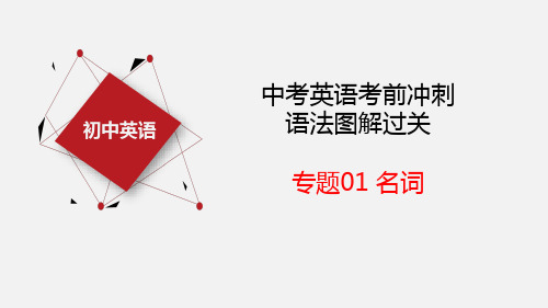 中考英语考前冲刺语法图解过关课件专题 01 名词