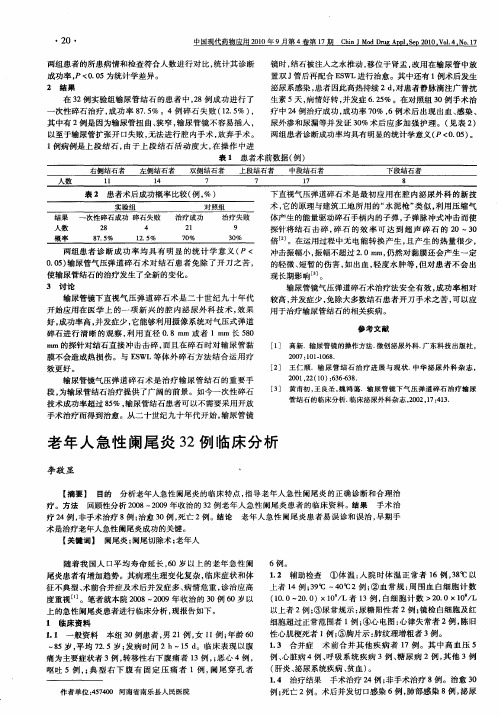 老年人急性阑尾炎32例临床分析