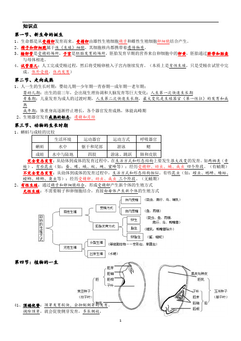 浙教版科学七年级下册第一单元复习(知识点+解析)