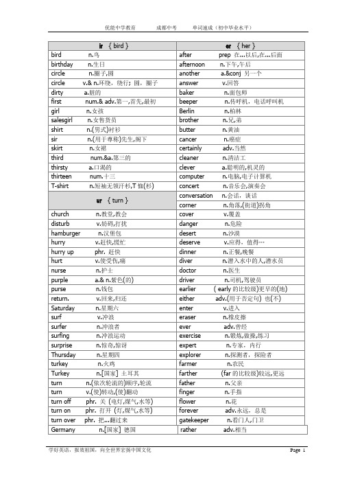 (完整word版)初中核心2000单词(自然拼读法分类)